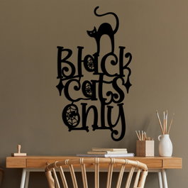 Wallity Cat 8 Escultura de Pared de Metal Negra